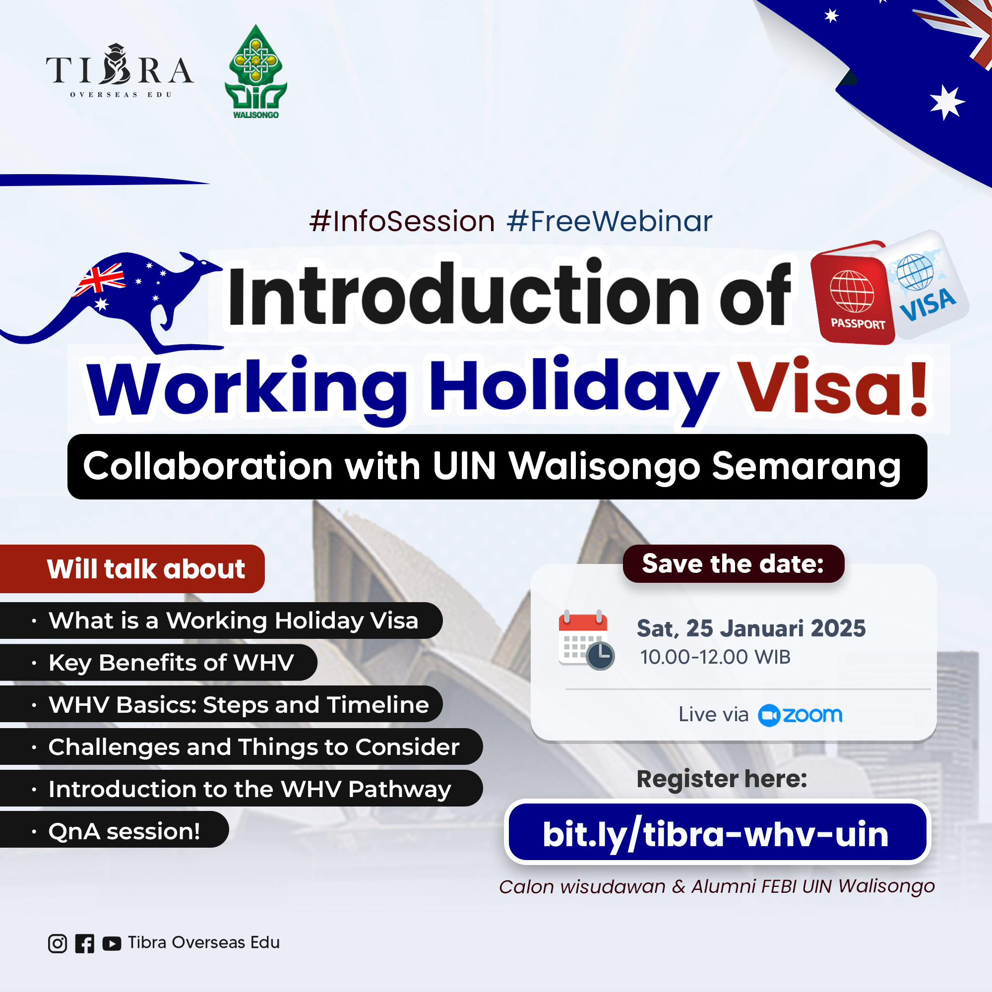Webinar Working Holiday Visa (WHV) dengan UIN Walisongo